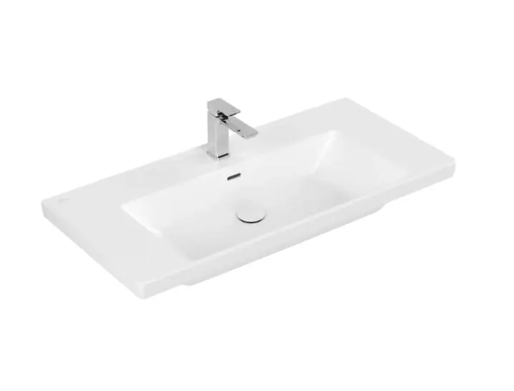 Villeroy & Boch Subway 3.0 Umywalka meblowa 100x47 cm z przelewem jeden otwór na baterię biały mat z powłoką CeramicPlus 4A70A5RW