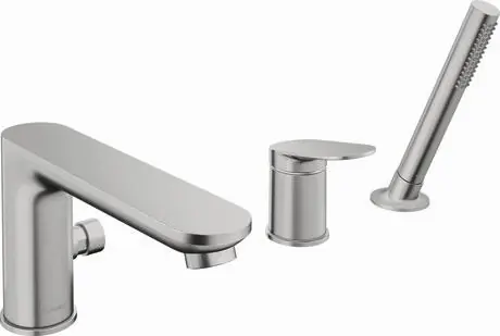 Duravit Wave Bateria nawannowa 3 otworowa stal szczotkowana WA5260000070