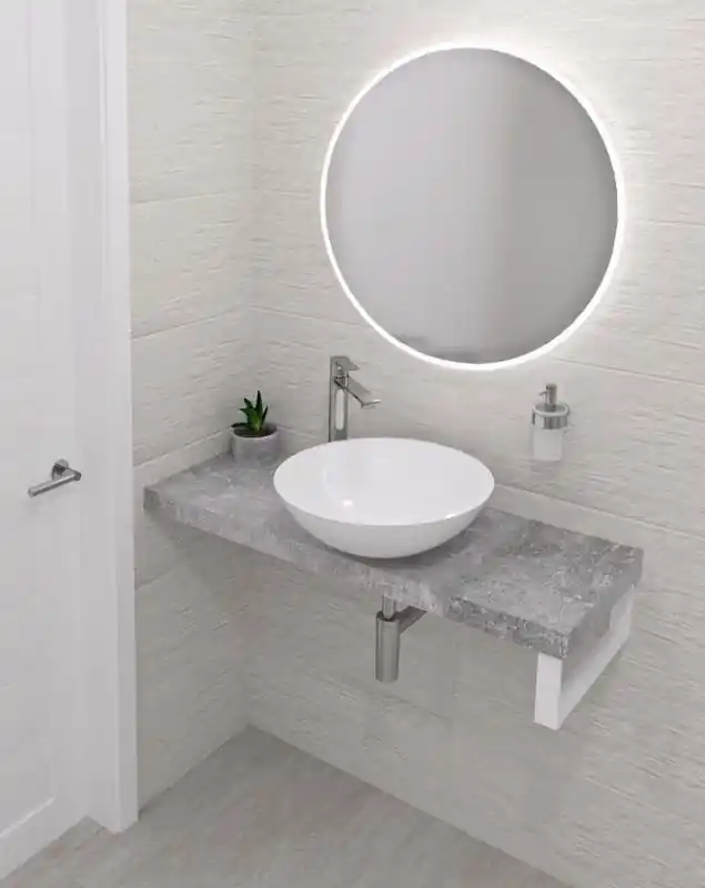 Sapho Avice Blat pod umywalkę 250x36 cm cement AV2567