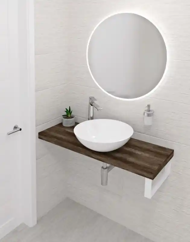Sapho Avice Blat pod umywalkę 240x36 cm ciemny dąb AV24611