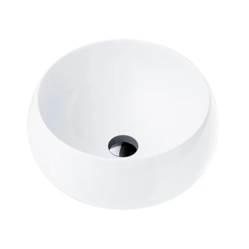 Corsan Umywalka nablatowa 40 cm biała + korek klik klak czarny UC9926BL
