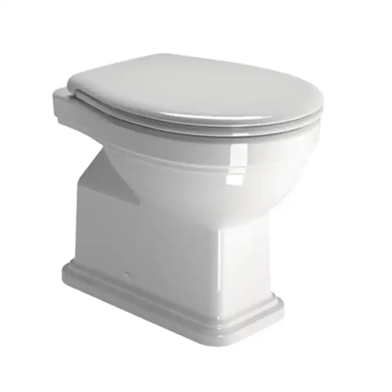GSI Classic Toaleta WC stojąca z kołnierzem odpływ poziomy biała + mocowania 871111+FVB