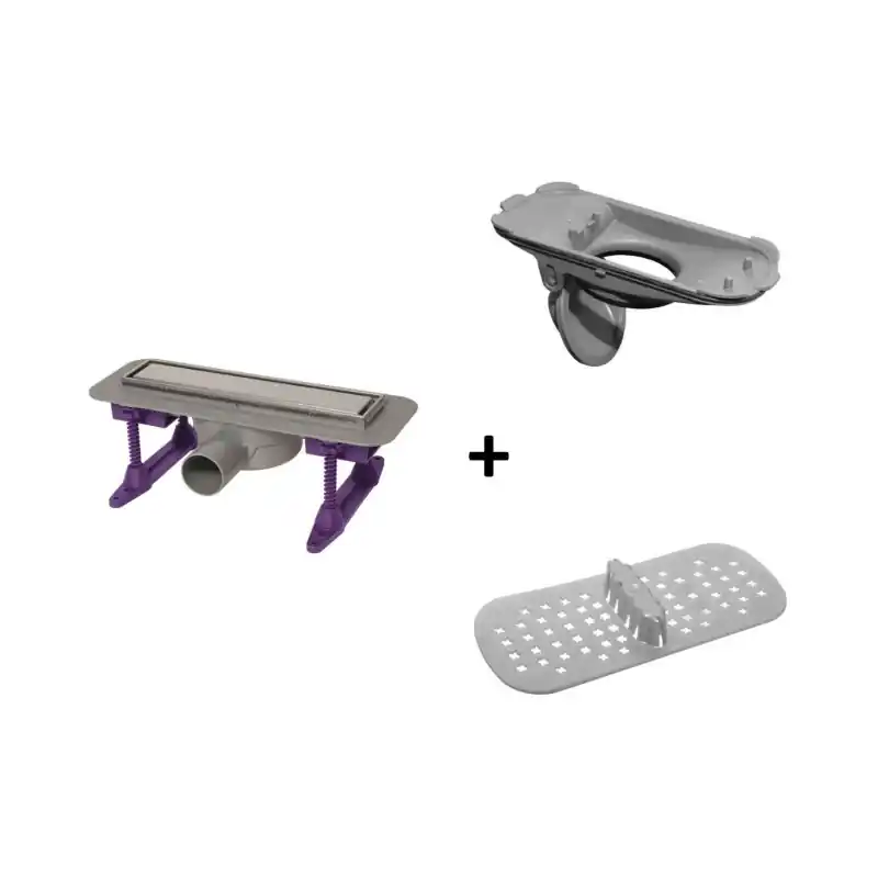 Kessel Linearis Compact Odpływ liniowy 55 cm + sitko + multistop odwracalny srebrny 45600.61FM