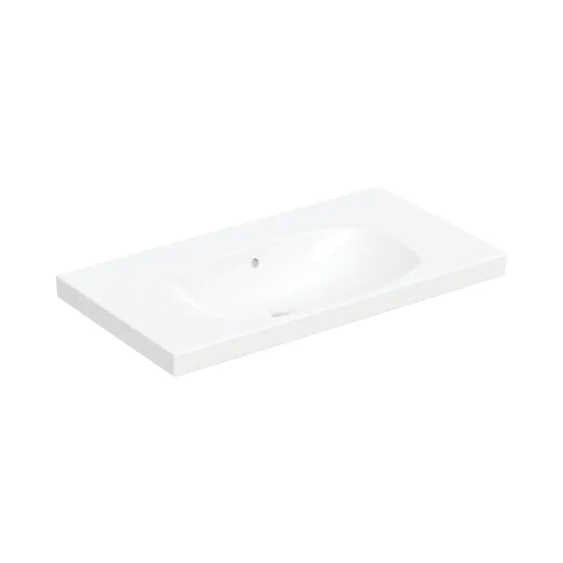 Geberit Acanto Umywalka wisząca lub meblowa 90x48 cm bez otworu na baterię z przelewem biały z powłoką KeraTect 500.624.01.8