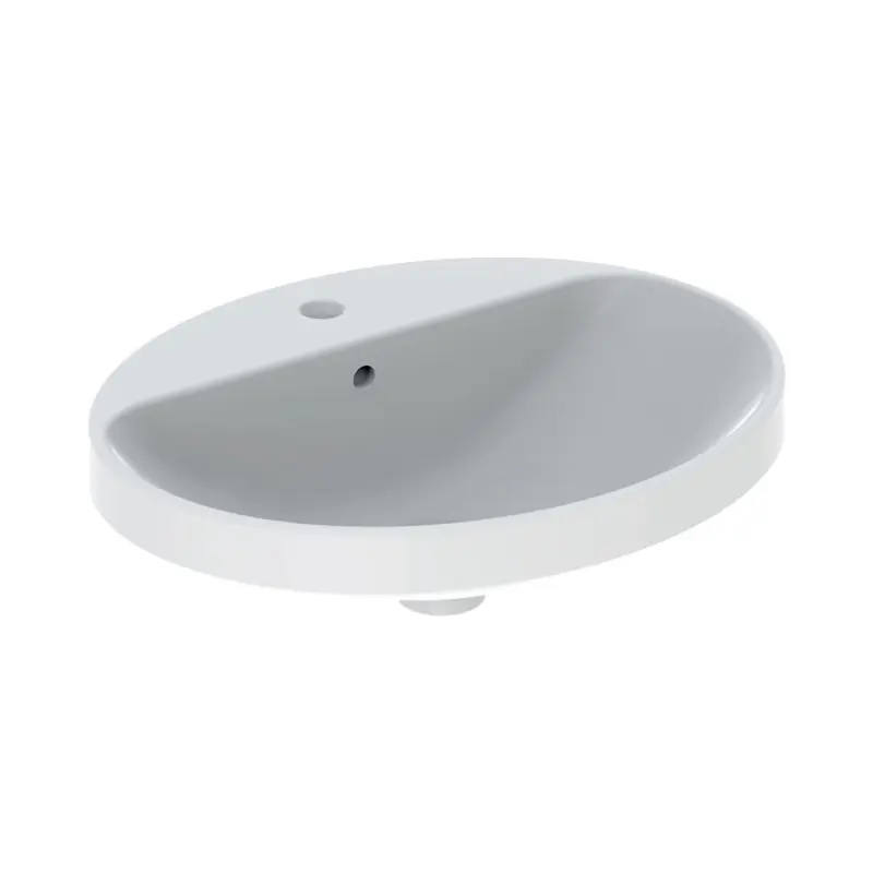Geberit Variform Umywalka wpuszczana w blat 55x45 cm z otworem na baterię z przelewem biały/spód szkliwiony z powłoką KeraTect 500.721.00.2
