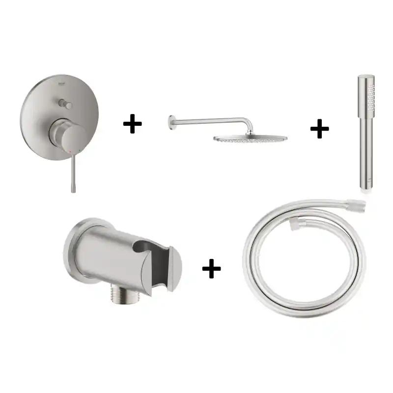 Grohe Essence Zestaw prysznicowy podtynkowy z deszczownicą stal nierdzewna GNS132