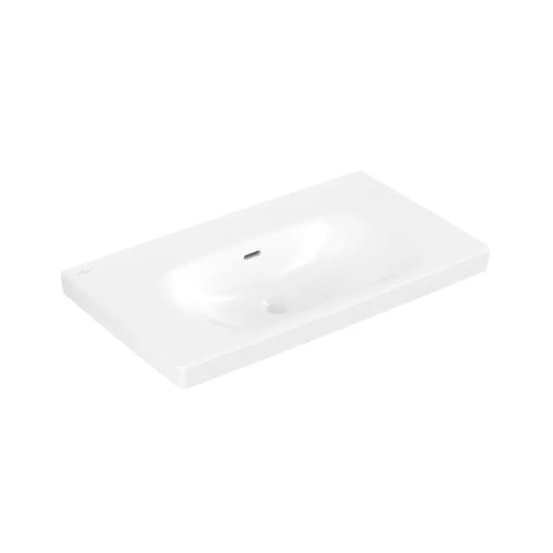 Villeroy & Boch Skyla Umywalka meblowa 80x46 cm bez otworu na baterię z przelewem biały mat Stone White z powłoką CeramicPlus 5A5182RW