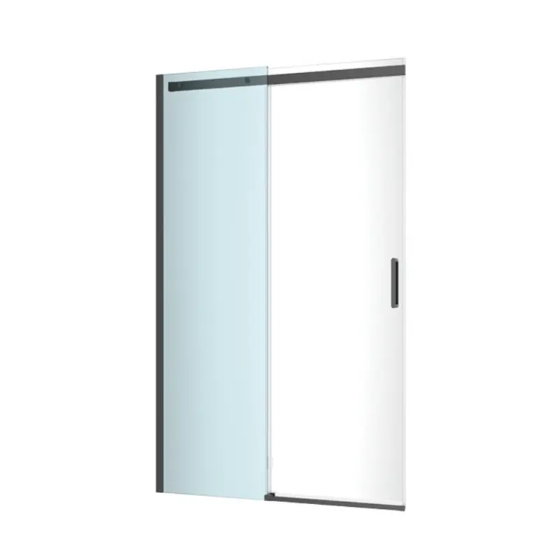 Excellent Rols Drzwi przesuwne 100x200 cm część 2 profile czarny mat szkło przezroczyste KAEX.2612.1000.LP2/2.BL