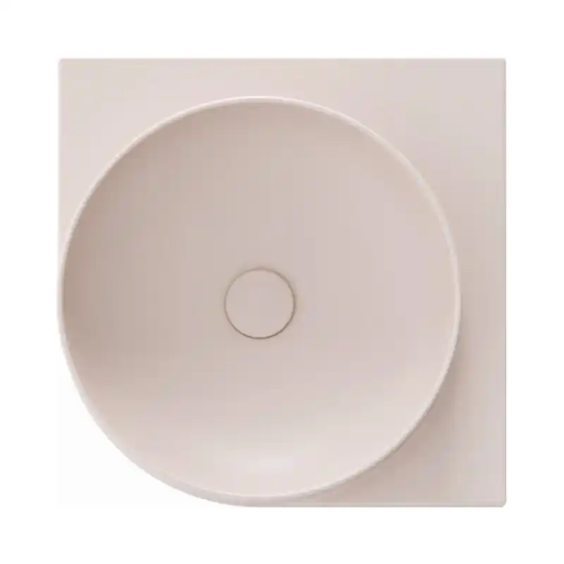 Ravak Yard 450 C Umywalka wisząca narożna 45x45 cm bez otworu na baterię Alabaster Pink XJX0G045000