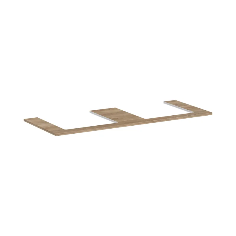 Hansgrohe Xelu Q Blat 136x55 cm z wycięciami pod 2 umywalki wpuszczane szlifowaną 50x48 cm naturalny dąb 54099230