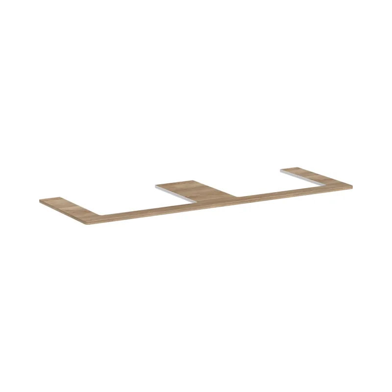Hansgrohe Xelu Q Blat 156x55 cm z wycięciami pod 2 umywalki wpuszczane szlifowaną 60x48 cm naturalny dąb 54112230