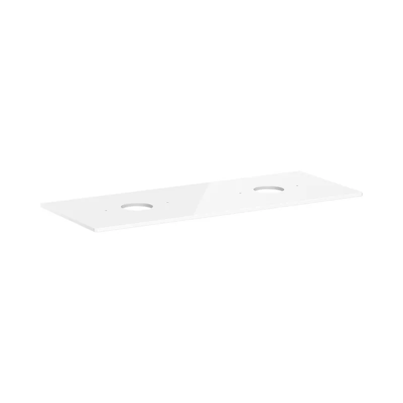 Hansgrohe Xelu Q Blat 136x55 cm z wycięciami pod 2 umywalki nablatowe bez otworu na baterię biały błyszczący 54118050
