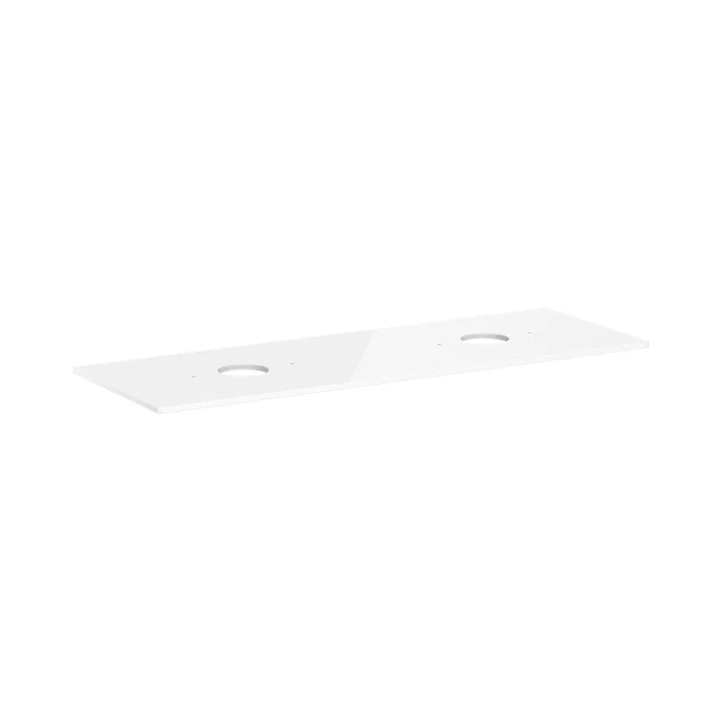 Hansgrohe Xelu Q Blat 156x55 cm z wycięciami pod 2 umywalki nablatowe bez otworu na baterię biały błyszczący 54119050