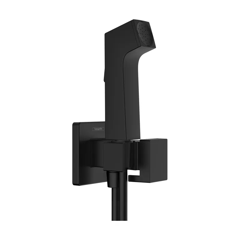 Hansgrohe Zawór Bidette 1 jet E EcoSmart dla wody zimnej z uchwytem i wężem prysznicowym 125 cm czarny chrom szczotkowany 29231340