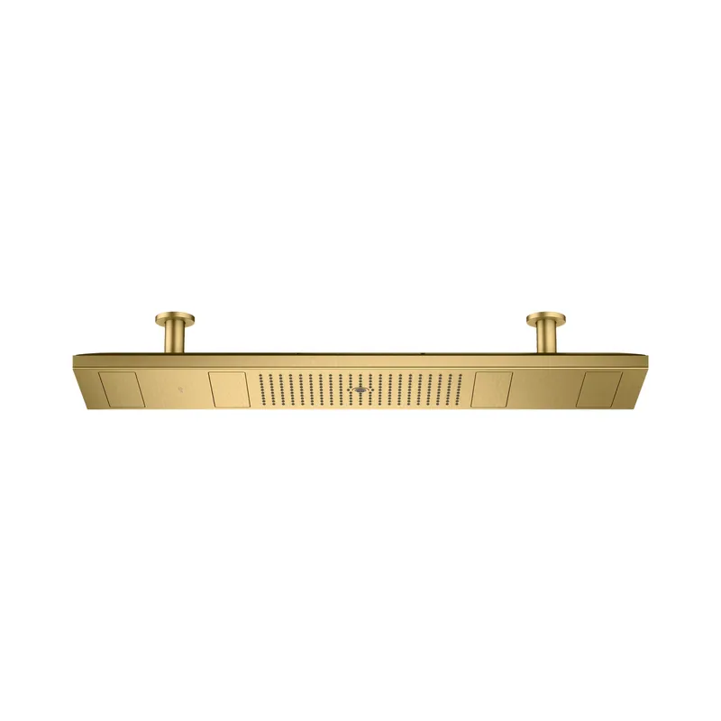 Axor ShowerSolutions ShowerHeaven Deszczownica 120x30 cm 4jet z oświetleniem 5000 K złoty optyczny szczotkowany 10629250