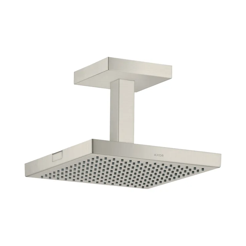Axor ShowerSolutions Deszczownica 24x24 cm 1jet z ramieniem sufitowym stal szlachetna optyczna 10929800