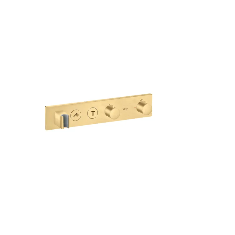 Axor ShowerSolutions Bateria wannowo-prysznicowa termostatyczna 46x9 cm do 2 odbiorników podtynkowy złoty optyczny szczotkowany 18355250