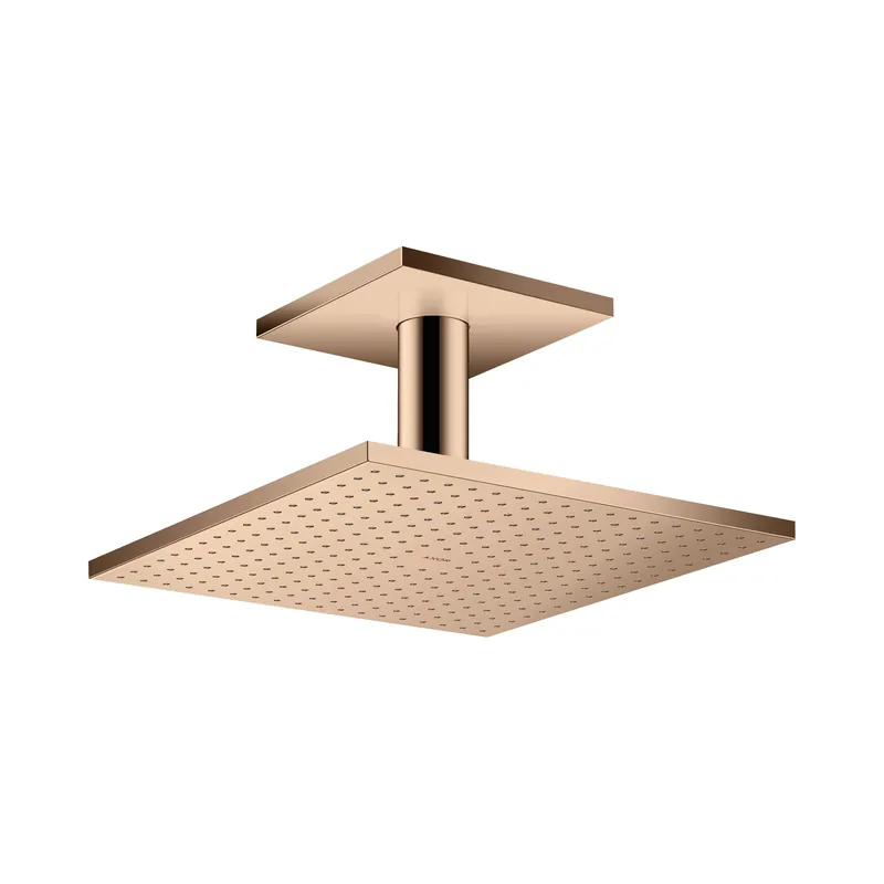 Axor ShowerSolutions Deszczownica 30x30 cm 2jet z ramieniem sufitowym czerwony złoty polerowany 35320300