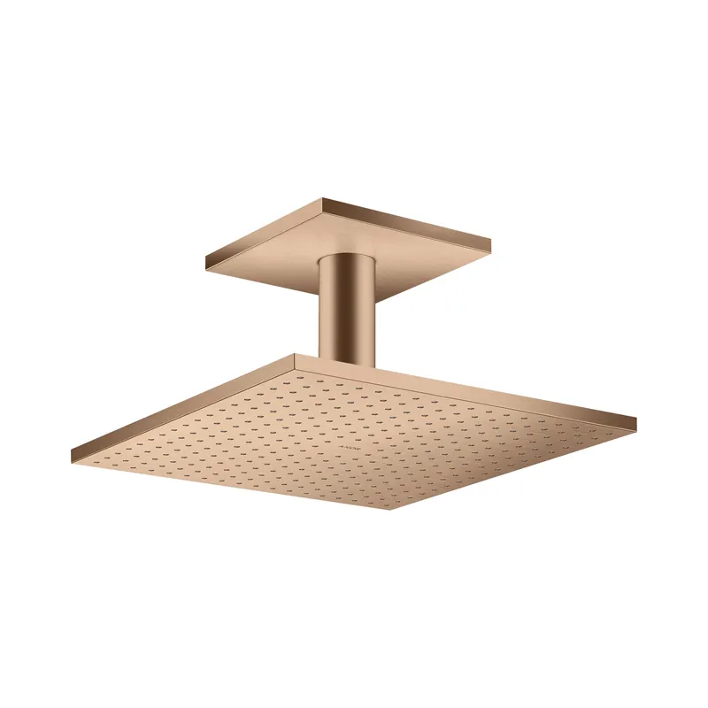 Axor ShowerSolutions Deszczownica 30x30 cm 2jet z ramieniem sufitowym czerwony złoty szczotkowany 35320310
