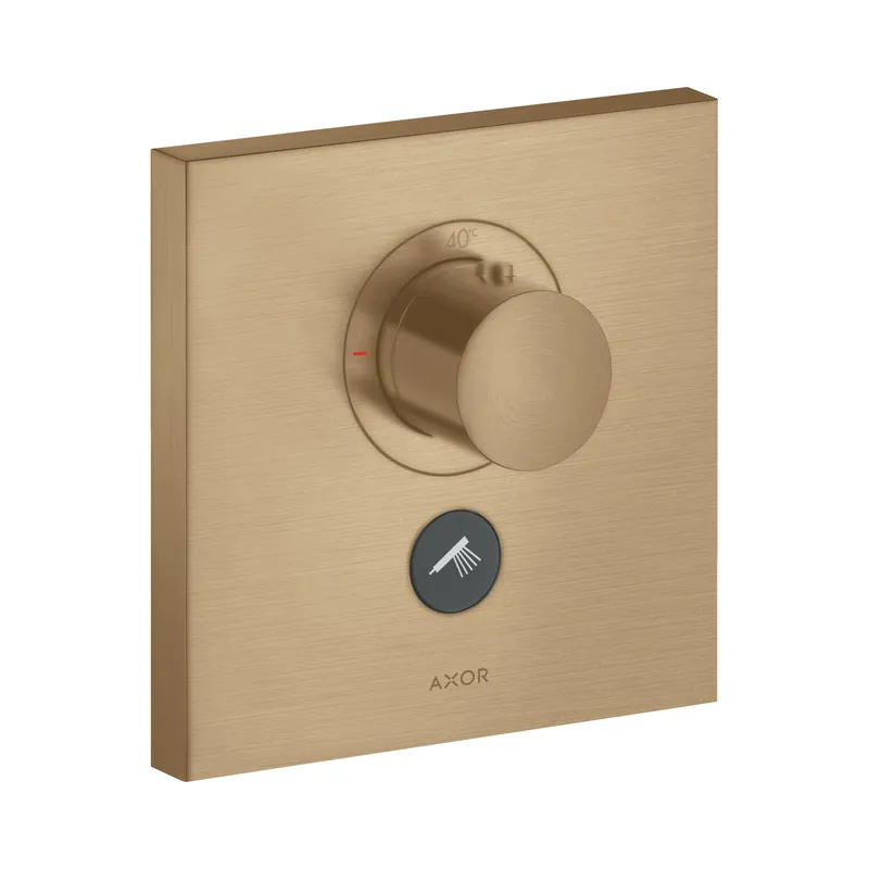 Axor ShowerSelect Bateria prysznicowa termostatyczna HighFlow do 1 odbiornika z dodatkowym wyjściem kwadratowa podtynkowa brąz szczotkowany 36716140