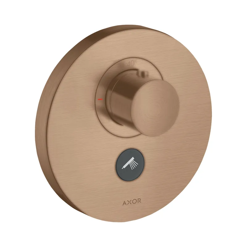 Axor ShowerSelect Bateria prysznicowa termostatyczna HighFlow do 1 odbiornika z dodatkowym wyjściem okrągła podtynkowa czerwony złoty szczotkowany 36726310