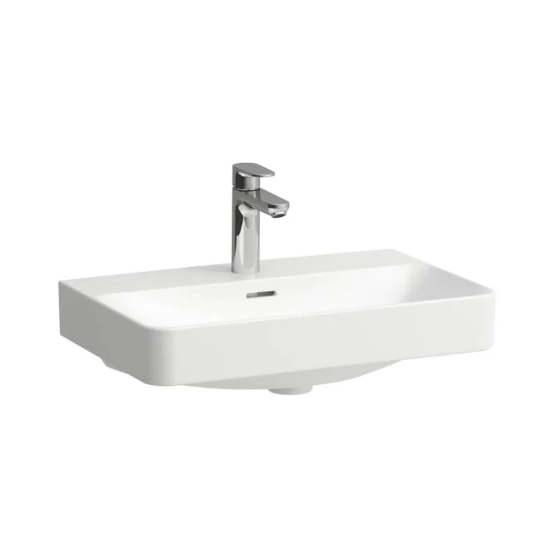 Laufen Pro X Umywalka wisząca lub nablatowa 60x38 cm bez otworu na baterię wersja compacto szlifowany spód biały z powłoką LCC Active H817863A001091