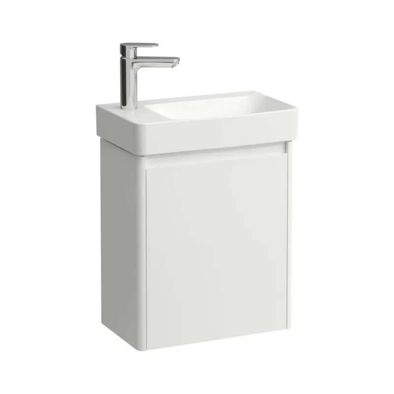 Laufen Pro X Zestaw szafka podumywalkowa 45,7x27x52,2 cm drzwi lewe biały mat + umywalka meblowa biały H8658652601131