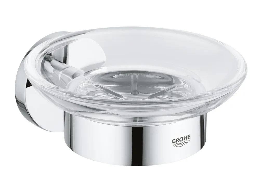 Grohe Essentials Mydelniczka szklana z uchwytem 11x12,5x5,8 cm chrom 40444001