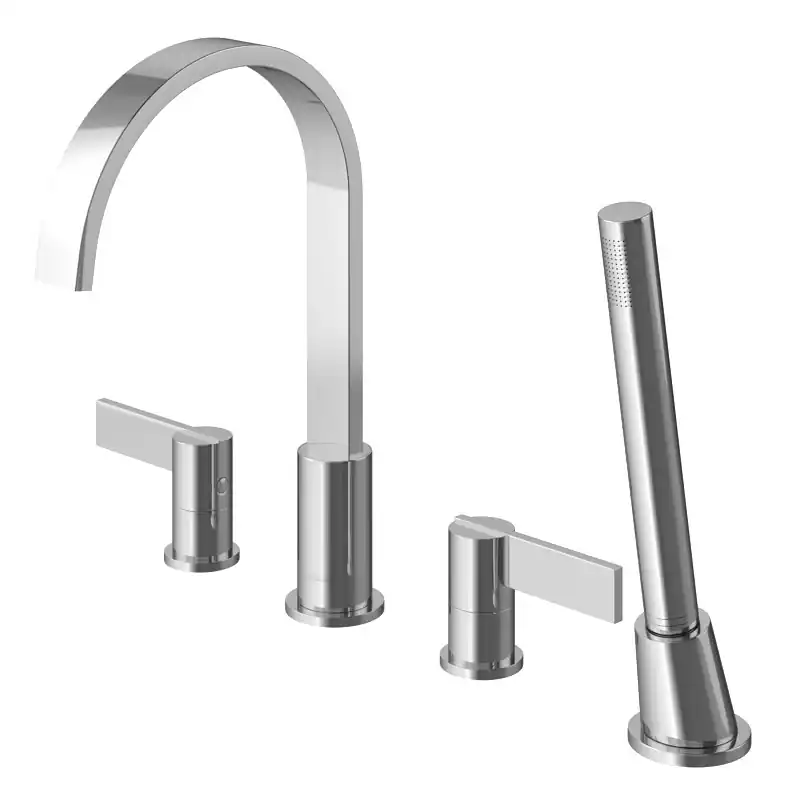 Kohlman Dexame Bateria nawannowa 4-otworowa z zestawem prysznicowym chrom QB240D