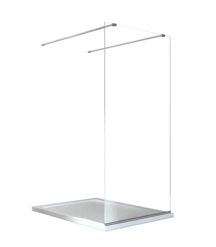 Besco Aveo Due Kabina prysznicowa Walk-In 130x195 cm profile chrom szkło przezroczyste AVD-130-195C