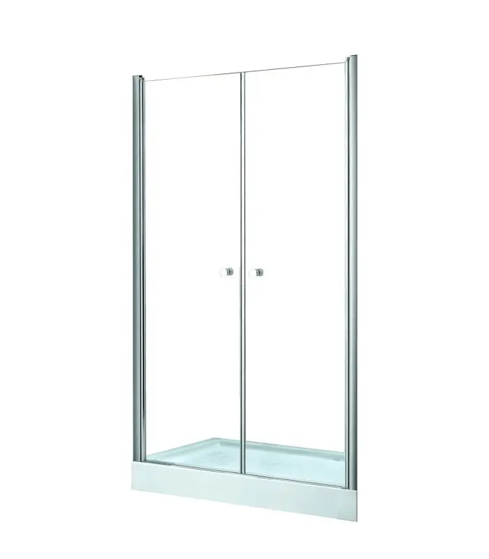 Besco Sinco Due Drzwi prysznicowe uchylne 80x195 cm profile chrom szkło przezroczyste DSD-80