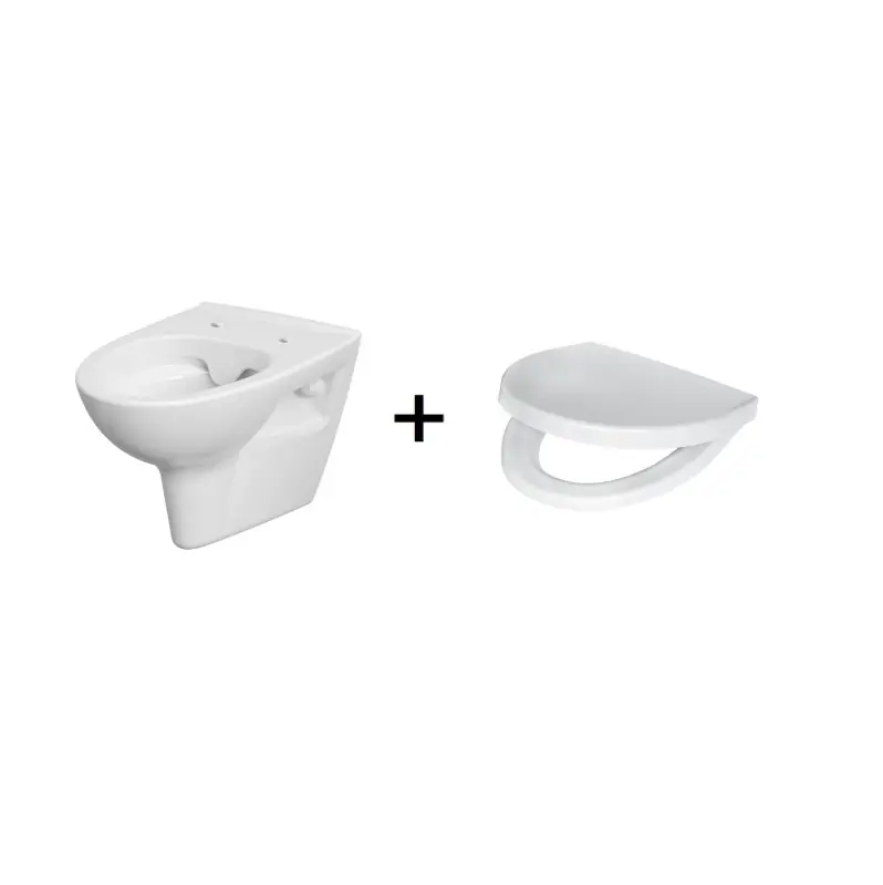 Cersanit Parva Zestaw Toaleta WC podwieszana 34,5x51x36,5 cm CleanOn bez kołnierza z deską sedesową wolnoopadającą biały K701-015