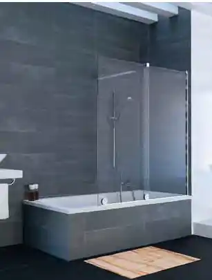 Huppe Xtensa Pure częściowo w ramie Parawan nawannowy Drzwi prysznicowe przesuwne 1-częściowe ze stałym segmentem 70-140x120-150 cm lewe mocowanie wykonanie na wymiar profile srebrny połysk szkło brązowe Anti-Plaque XT0680.069.378