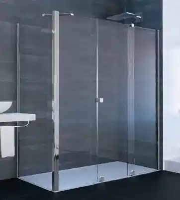 Huppe Xtensa Pure 4-kąt Ścianka boczna do drzwi przesuwnych 1-częściowych ze stałym segmentem 78,5-80x200 cm, profile srebrny połysk, szkło lustrzane Anti-Plaque XT1701.069.381