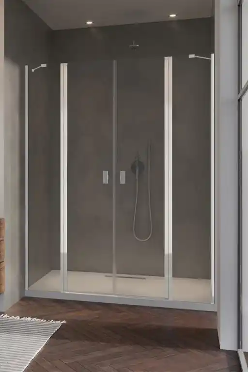 Radaway Nes DWD II Drzwi prysznicowe wnękowe 160x200 cm profile chrom szkło przezroczyste EasyClean 10037093-01-01+10041067-01-01