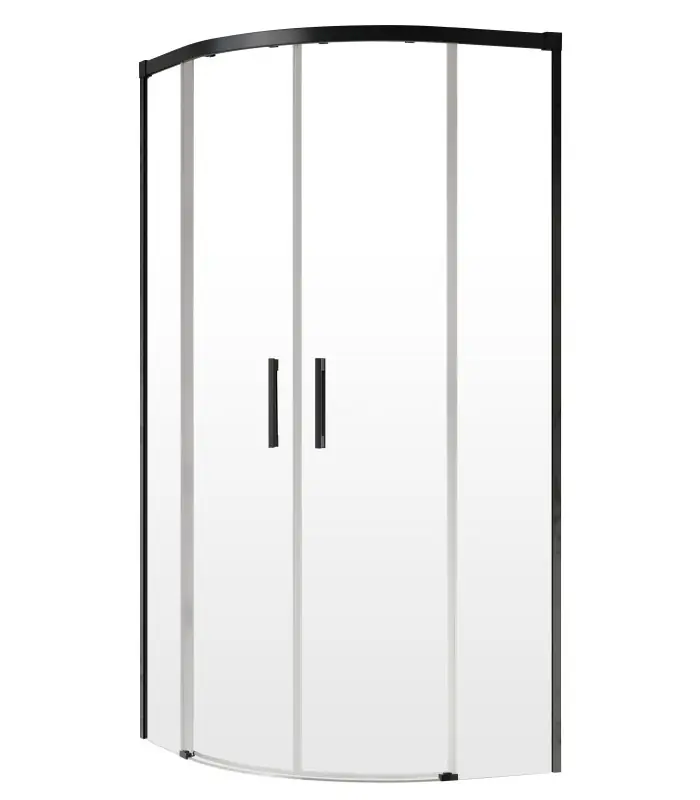 Radaway Idea Black PDD Kabina prysznicowa półokrągła 90x90x200,5 cm profile czarne szkło przezroczyste 387139-01-01+387140-54-01