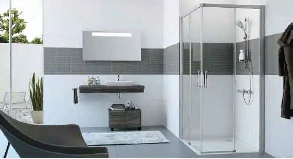 Huppe Classics 2 EasyEntry 4-kąt Wejście narożnikowe drzwi suwane 2-częściowe 120x120x200 cm profile srebrne matowe szkło przezroczyste C25005087321