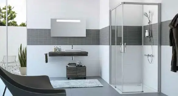 Huppe Classics 2 EasyEntry 4-kąt Wejście narożnikowe drzwi suwane 2-częściowe (1/2) 70x200 cm mocowanie prawe profile srebrne matowe szkło privatima C25206087373