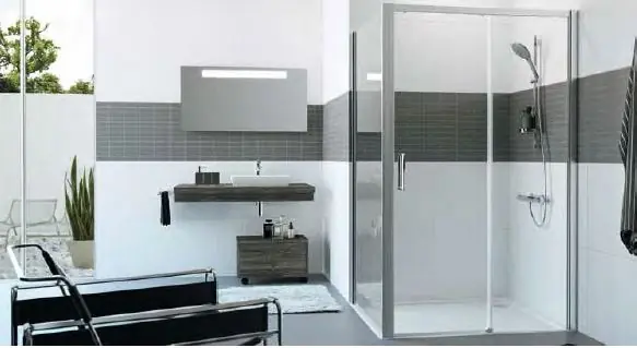 Huppe Classics 2 EasyEntry 4-kąt Drzwi suwane 1-częściowe ze stałym segmentem 115x200 cm mocowanie lewe profile srebrne matowe szkło privatima Anti-Plaque C25303087375