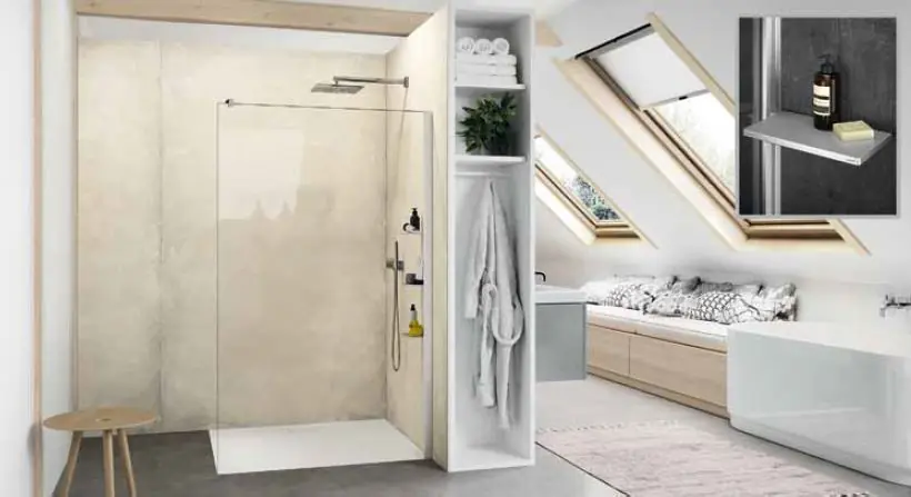 Huppe Select+ SW 130 Ścianka boczna wolnostojąca Walk-in 8 mm o wysokości 200 cm profile czarne Black Edition szkło przezroczyste Anti-Plaque SL0309.123.322
