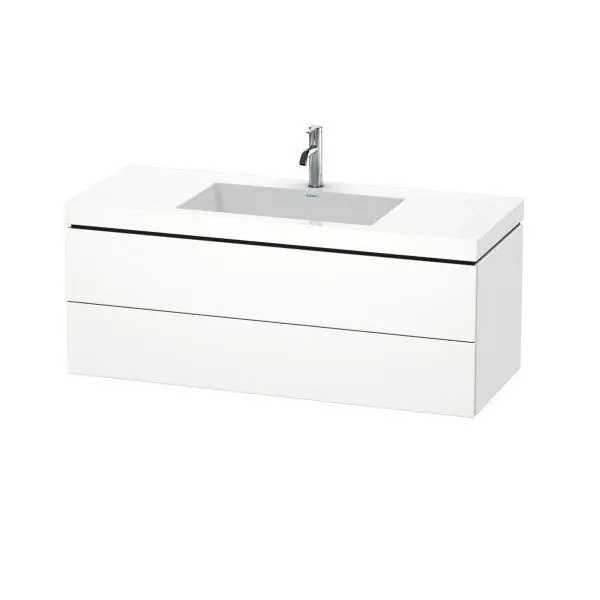 Duravit L-Cube C-bonded Umywalka meblowa z szafką wiszącą 120x48x50 cm biały mat LC6929O1818