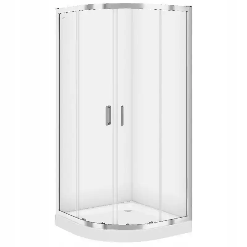 Cersanit Arteco SET B96 Kabina prysznicowa półokrągła 80x80 cm z brodzikiem Tako profile chrom szkło przezroczyste S601-113