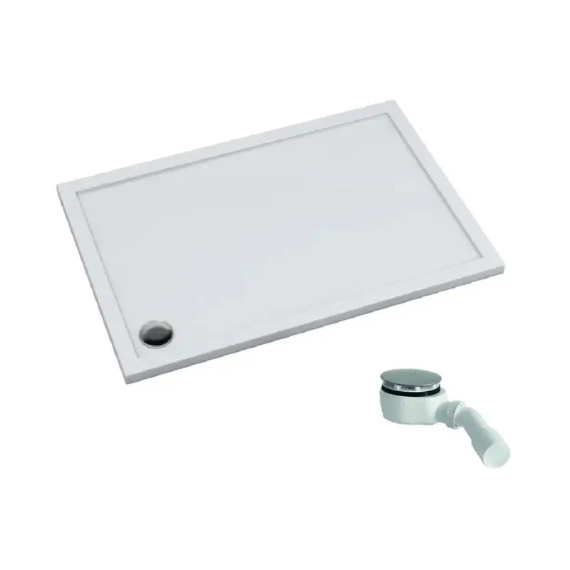 Schedpol Corrina New Brodzik prostokątny 70x140 cm biały + syfon z korkiem klik klak 3.4368