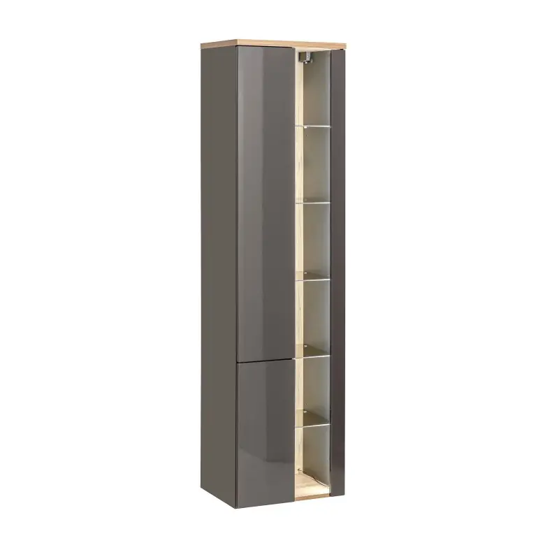 Comad Bahama Grey 800 Słupek boczny z oświetleniem LED 45x33x170 cm szary grafit/lava połysk BAHAMAGREY800