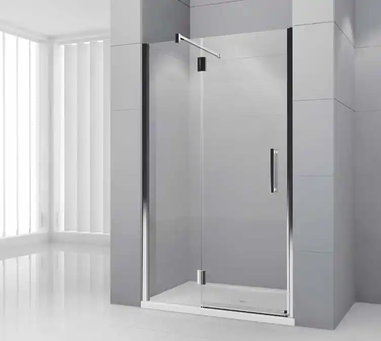 Novellini Modus G G100 Drzwi z elementem stałym do wnęki strona montażu lewa 195 cm wysokości szkło przezroczyste profile chrom MODUSG100S-1K
