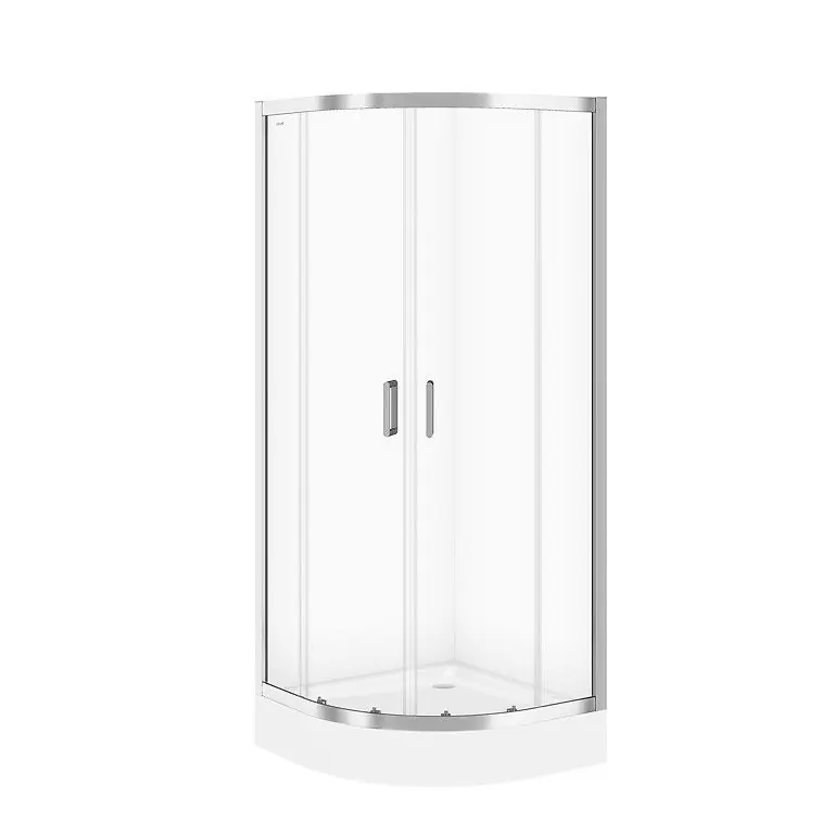 Cersanit Arteco Kabina prysznicowa półokrągła 80x80x190 cm profile chrom szkło transpartentne CleanPro S157-001