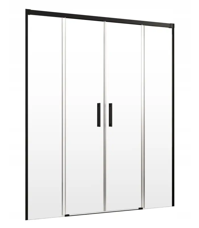 Radaway Idea Black DWD Drzwi prysznicowe przesuwne wnękowe 150x200,5 cm profile czarne szkło przezroczyste 387125-54-01