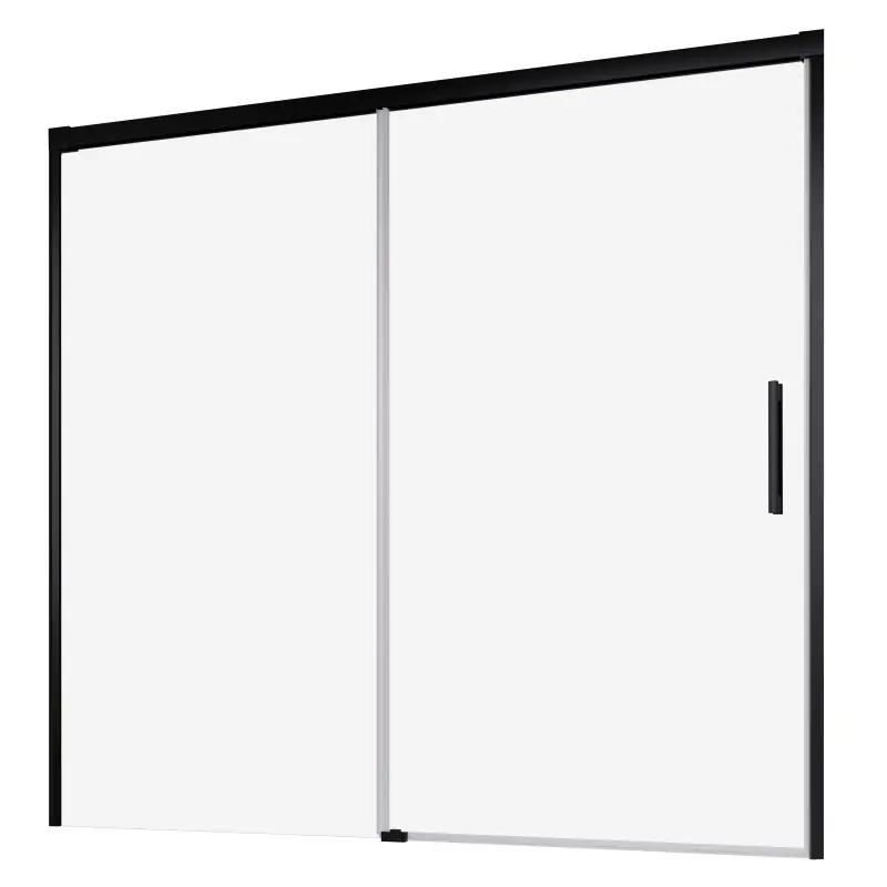 Radaway Idea Black PN DWJ Parawan nawannowy jednoczęściowy 180x150,5 cm lewy profile czarne szkło przezroczyste 10003180-54-01L