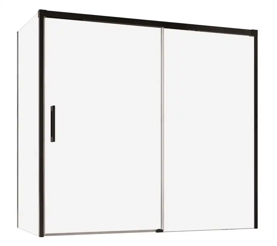 Radaway Idea Black PN DWJ+S Parawan nawannowy jednoczęściowy 180x150,5 cm prawy profile czarne szkło przezroczyste 10042180-54-01R