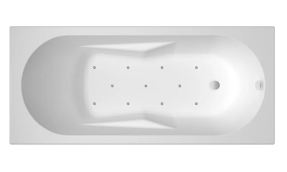 Riho Lazy Wanna prostokątna do zabudowy z hydromasażem Air prawa 180x80 cm biała BC41005A1GH1003/B081002005